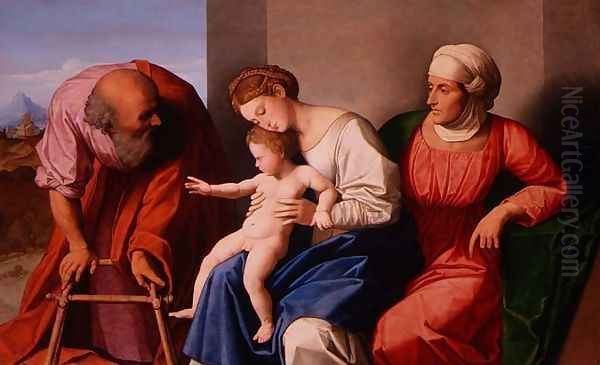 Holy Family with St. Anne, c.1520 Oil Painting by Vincenzo di Biagio Catena