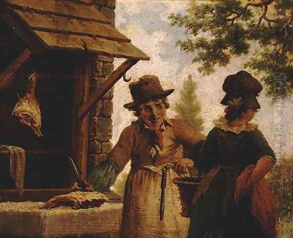 The Village Butcher Oil Painting by John Cranch