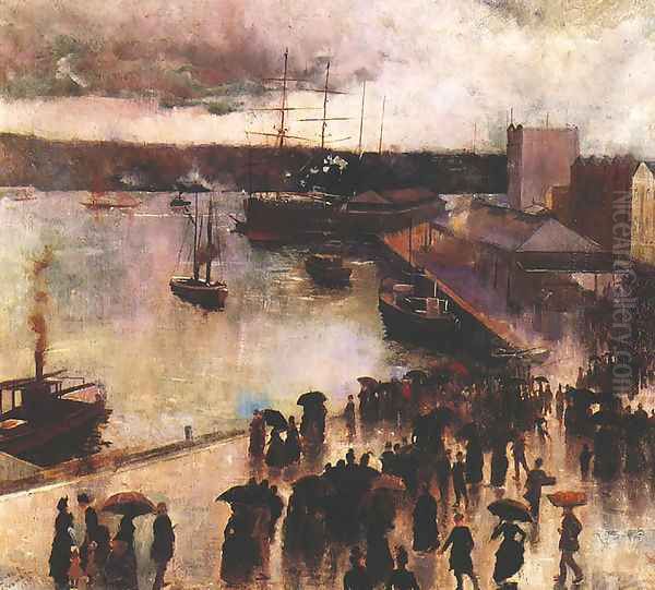 Departure of the 'Orient', Circular Quay Oil Painting by Charles Conder