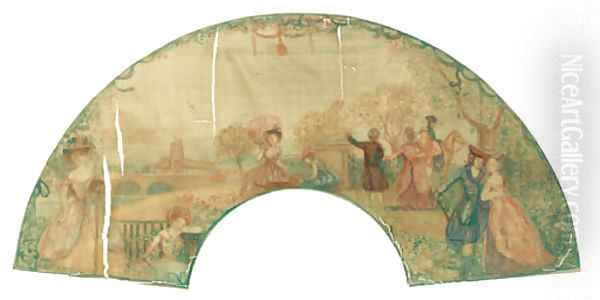 Transparent Fan Oil Painting by Charles Conder