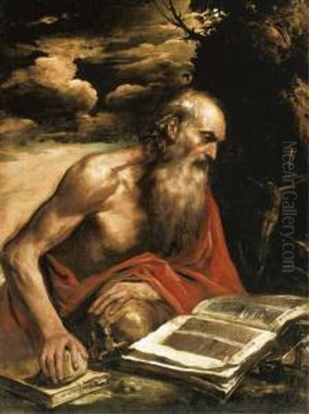 Saint Jerome Oil Painting by Bernhard Keil