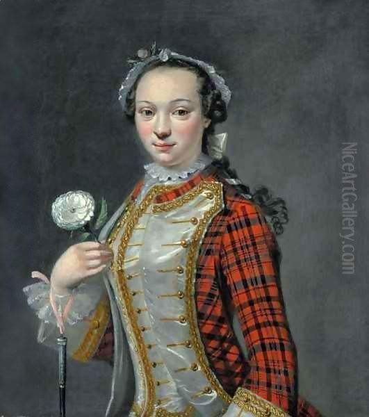 Portrait of a Jacobite Lady Oil Painting by Alexander Cosmo