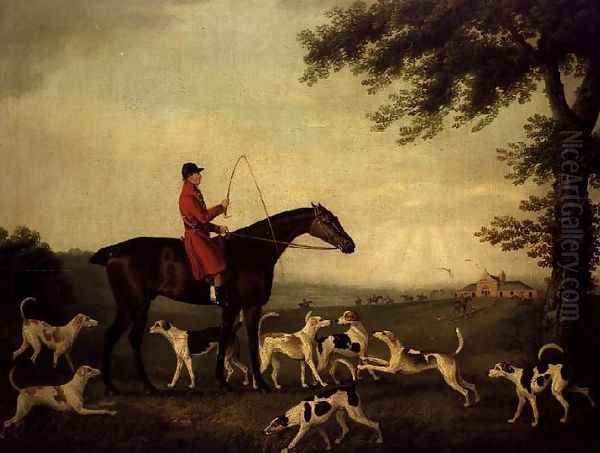 Huntsman with Hounds in a Landscape Oil Painting by Daniel Clowes