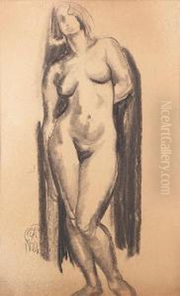 Female Nude Studies Oil Painting by Henry George Keller