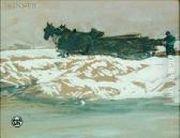 Plowing Oil Painting by Henry George Keller