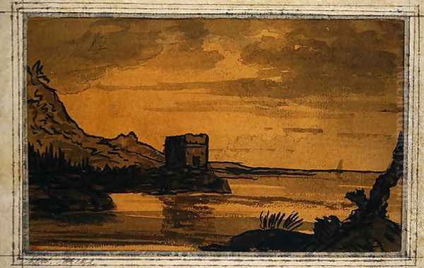 Classical Landscape Oil Painting by Alexander Cozens