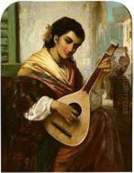 The Spanish Guitar Oil Painting by Robert Kemm