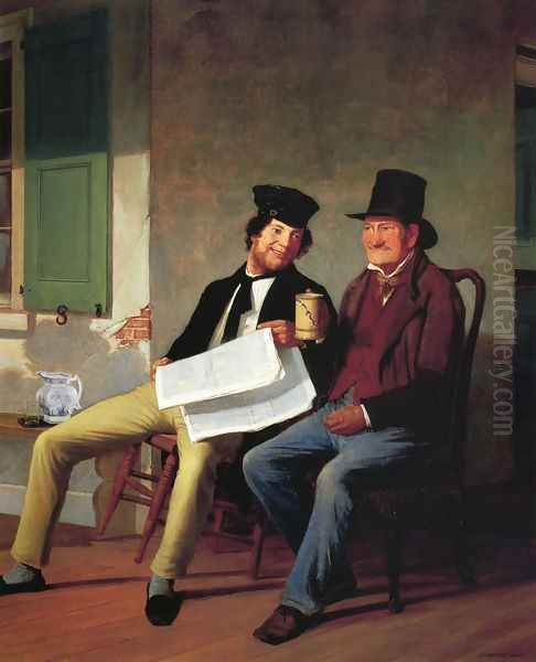 Mexican News Oil Painting by James Goodwin Clonney