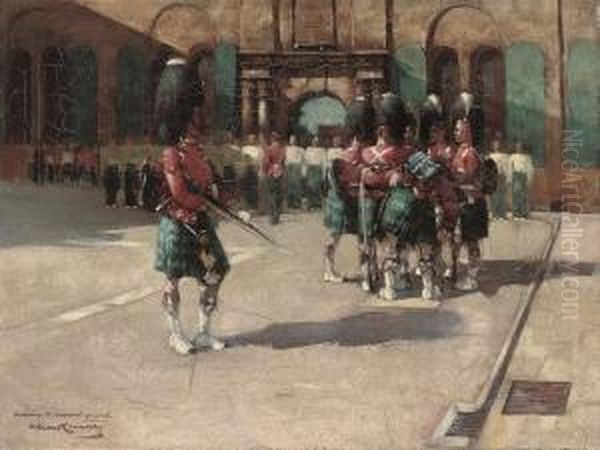 Waiting To Mount Guard Oil Painting by William Kennedy