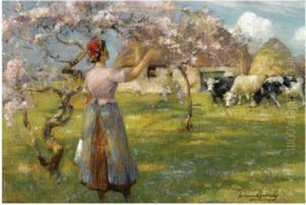 Spring Blossom Oil Painting by William Kennedy