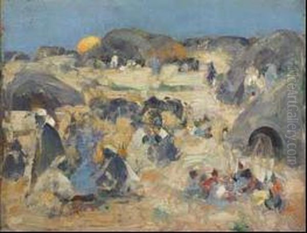 An Arab Village Oil Painting by William Kennedy