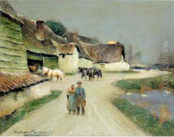 Outside The Farm Oil Painting by William Kennedy