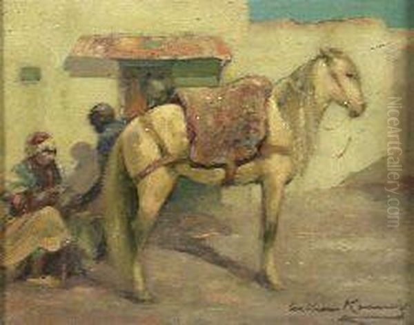 Shewing The Horse, Tangiers Oil Painting by William Kennedy