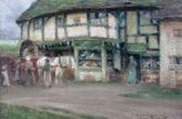 An Old English Village Oil Painting by William Kennedy