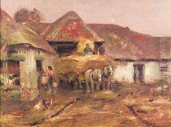 Loading The Hay-cart Oil Painting by William Kennedy