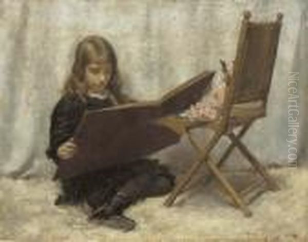 The Picture Book Oil Painting by Thomas Benjamin Kennington