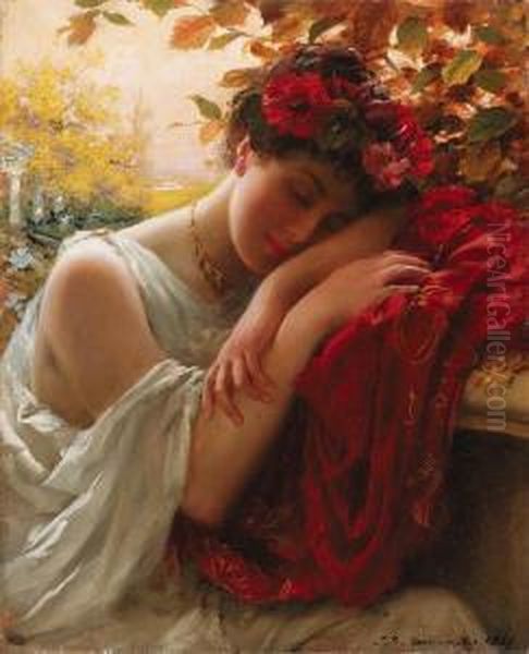 Autumn Oil Painting by Thomas Benjamin Kennington