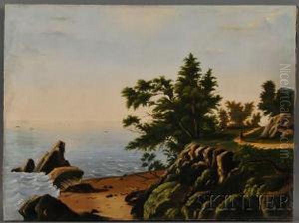 On The Beverly Coast, 
Massachusetts. Oil Painting by John Frederick Kensett