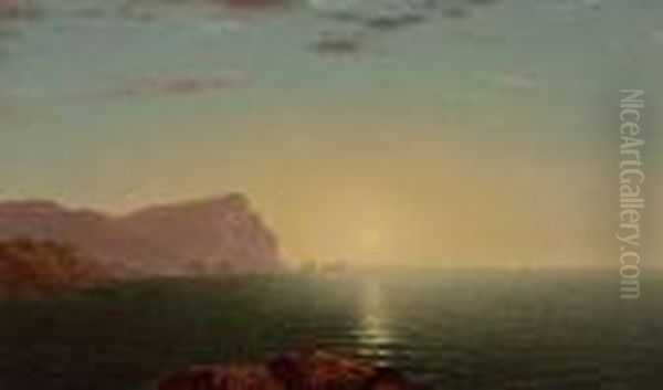 New England Sunrise Oil Painting by John Frederick Kensett