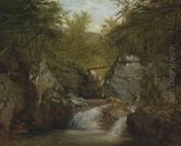 Bash Bish Falls Oil Painting by John Frederick Kensett