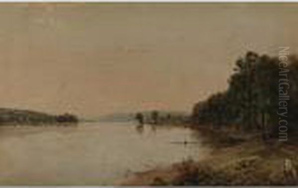 Along The Water's Edge Oil Painting by John Frederick Kensett