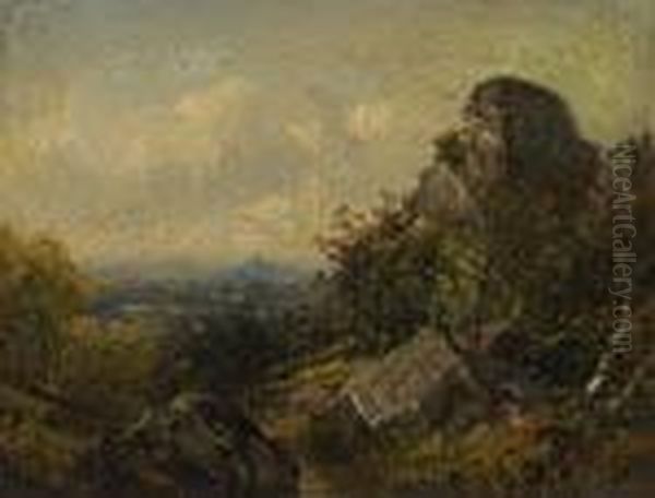 View From The Boulders Oil Painting by John Frederick Kensett