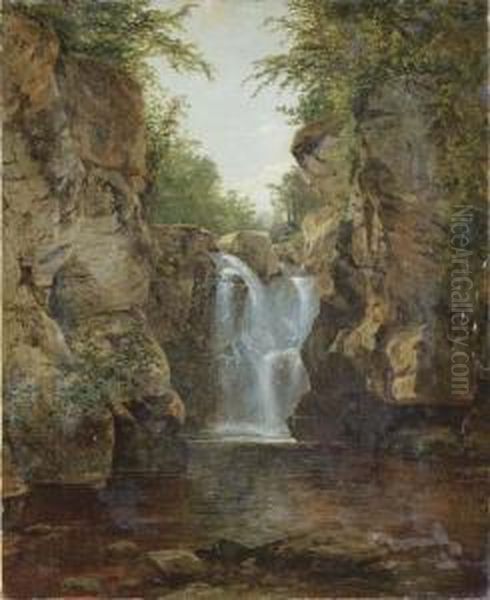 Bash Bish Falls Oil Painting by John Frederick Kensett