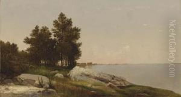 Study On Long Island Sound At Darien, Connnecticut Oil Painting by John Frederick Kensett