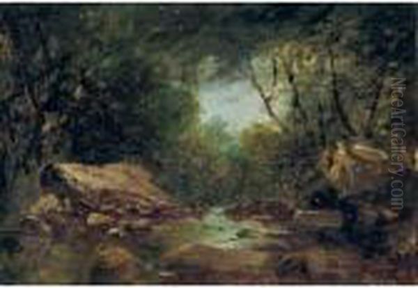 Brook In The Catskills Oil Painting by John Frederick Kensett