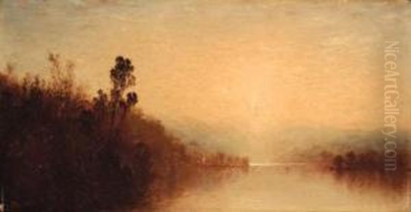 View Of Lake George Oil Painting by John Frederick Kensett