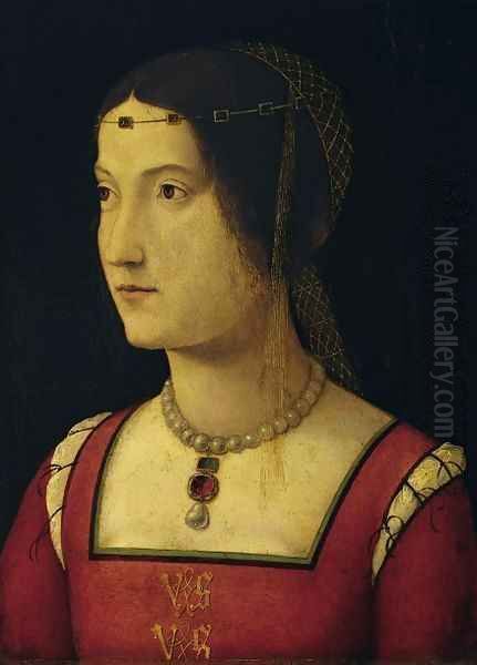 Portrait of a Lady c 1500 2 Oil Painting by Francesco Da Cotignola (see Zaganelli, Francesco di Bosio)