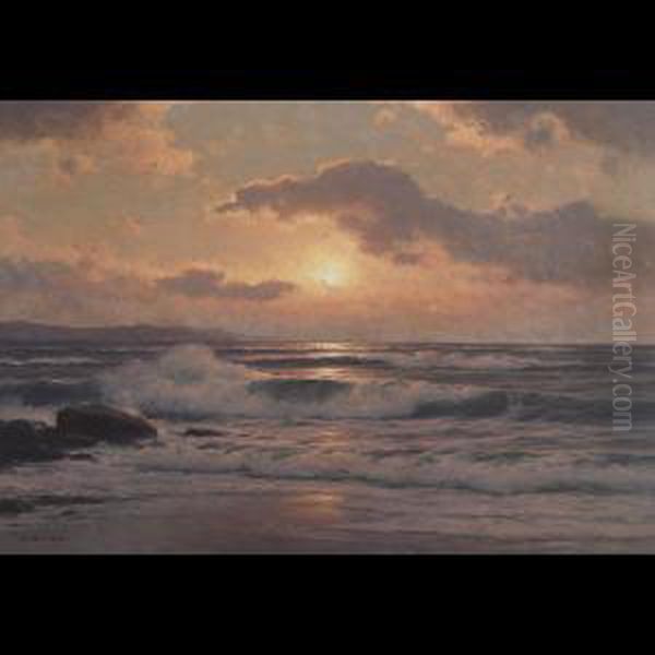 Golden Sunset Oil Painting by Carl Kenzler