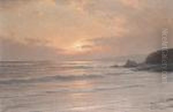 Sunset Over The Sea Oil Painting by Carl Kenzler