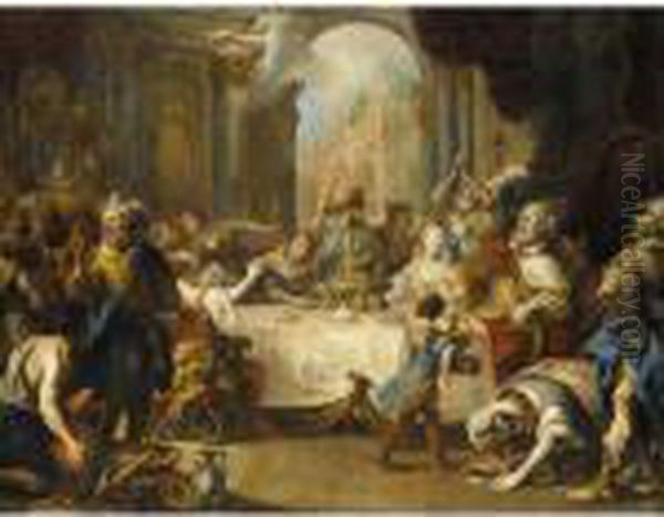 Belshazzar's Feast Oil Painting by Anton Kern