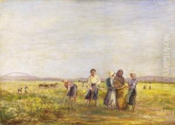 In The Field Oil Painting by Josef Karoly Kernstok