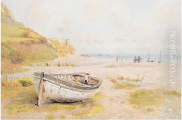 Fishing Boat On The Beach Oil Painting by Frederick B. Kerr