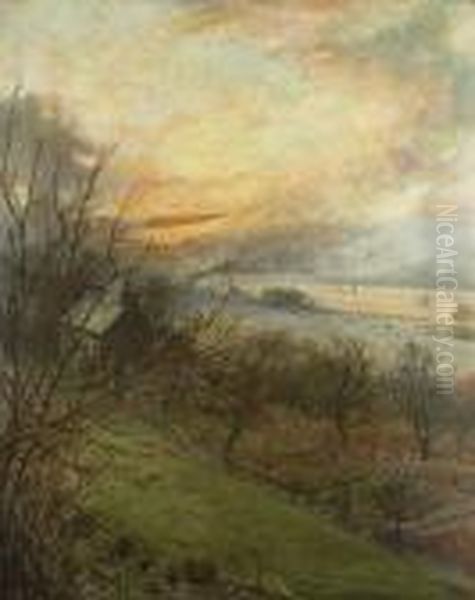 The River Medway Near Rochester Oil Painting by George Cochrane Kerr