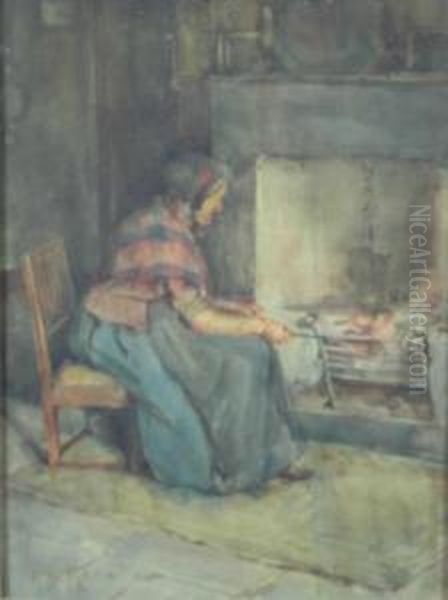 Preparing Dinner Oil Painting by Henry Wright Kerr