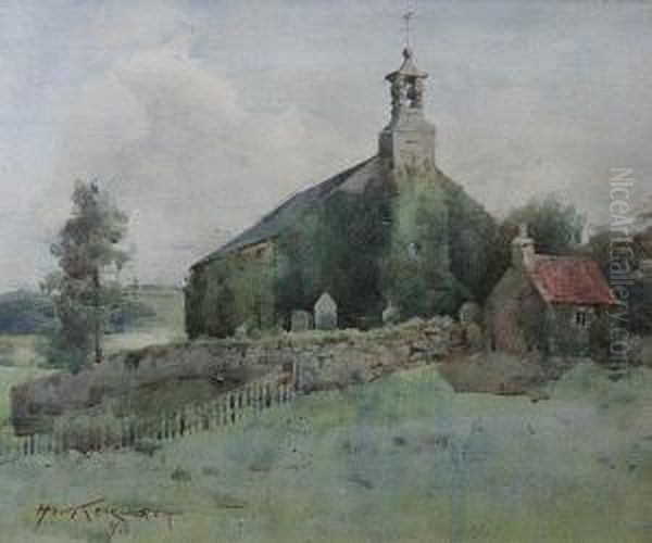 Kirkyard Oil Painting by Henry Wright Kerr