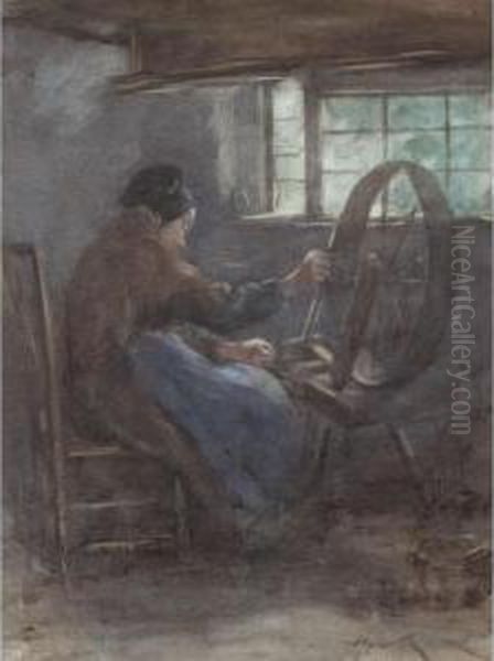 Winding A Holland Oil Painting by Henry Wright Kerr