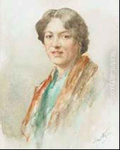 Portrait Of A Lady Oil Painting by Henry Wright Kerr