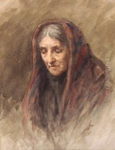 Granny Oil Painting by Henry Wright Kerr