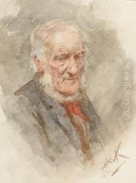 Study Of A Elderly Gentleman Oil Painting by Henry Wright Kerr