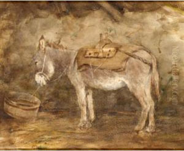 An Irish Donkey Oil Painting by Henry Wright Kerr