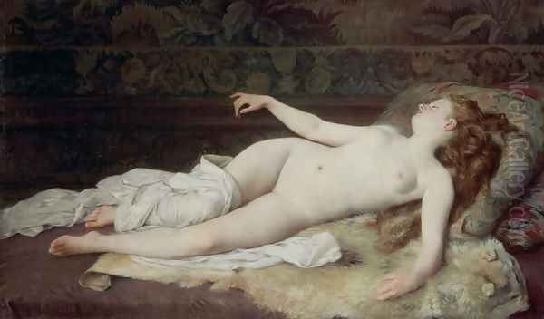 Sleep, 1873 Oil Painting by Louis-Joseph-Raphael Collin