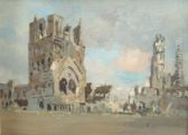 The Ruins Of Ypres Oil Painting by James Kerr-Lawson