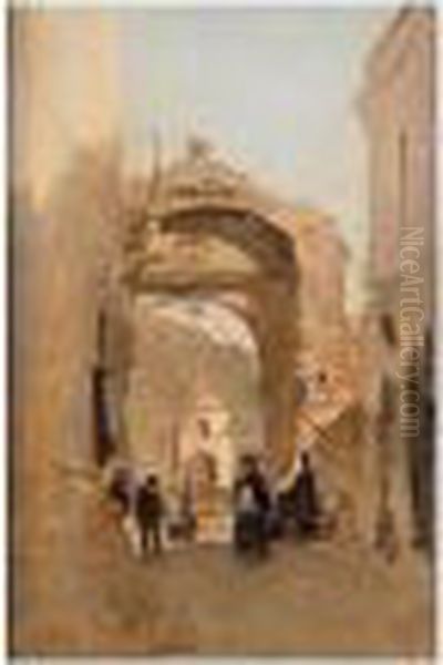 Mediterranean Archway Oil Painting by James Kerr-Lawson