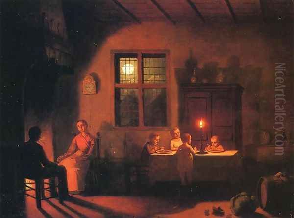 Warmth of the Hearth Oil Painting by Johann Mongels Culverhouse