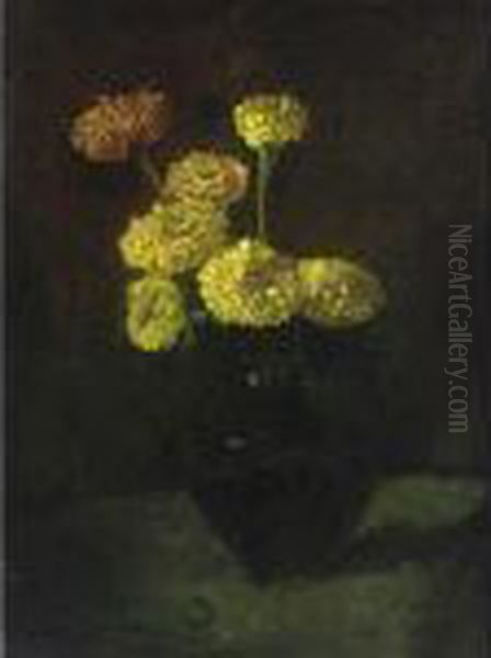 Bloemstilleven Oil Painting by Dick Ket