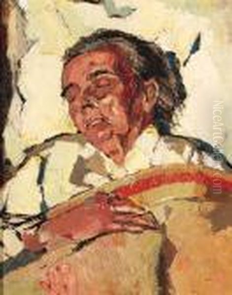 The Artist's Grandmother, Mrs. M. Otten-van Steenbergen Oil Painting by Dick Ket